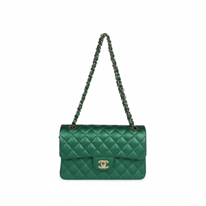 CHANEL Caviar Quilted Medium Double Flap Bag  "Green"