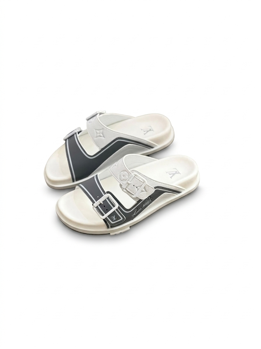 LV Sandals "White/Gray"