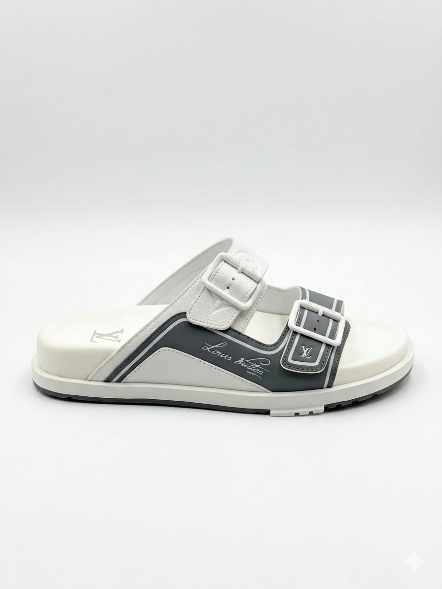 LV Sandals "White/Gray"