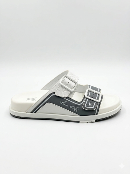 LV Sandals "White/Gray"