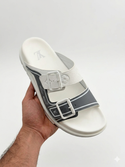 LV Sandals "White/Gray"