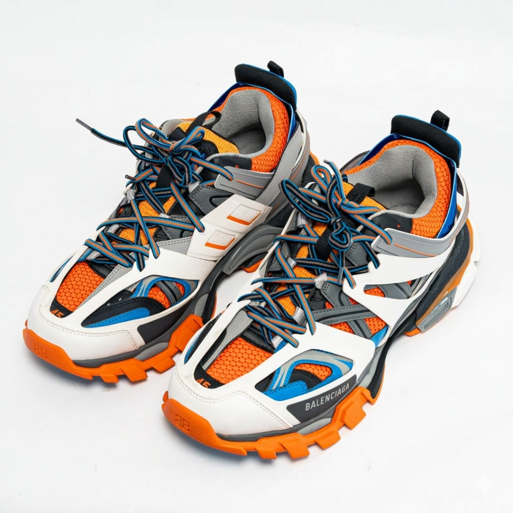Balenciaga "Orange/Grey/Navy" Track Sneakers