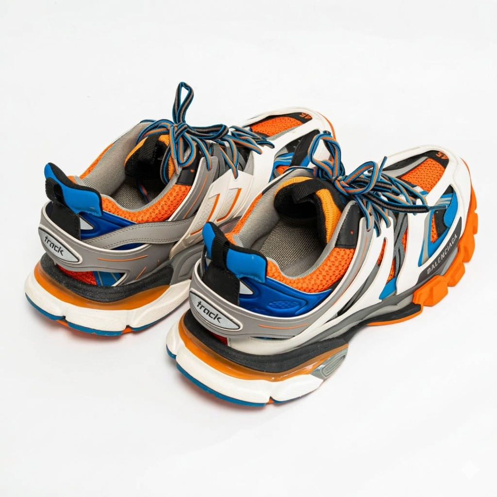 Balenciaga "Orange/Grey/Navy" Track Sneakers