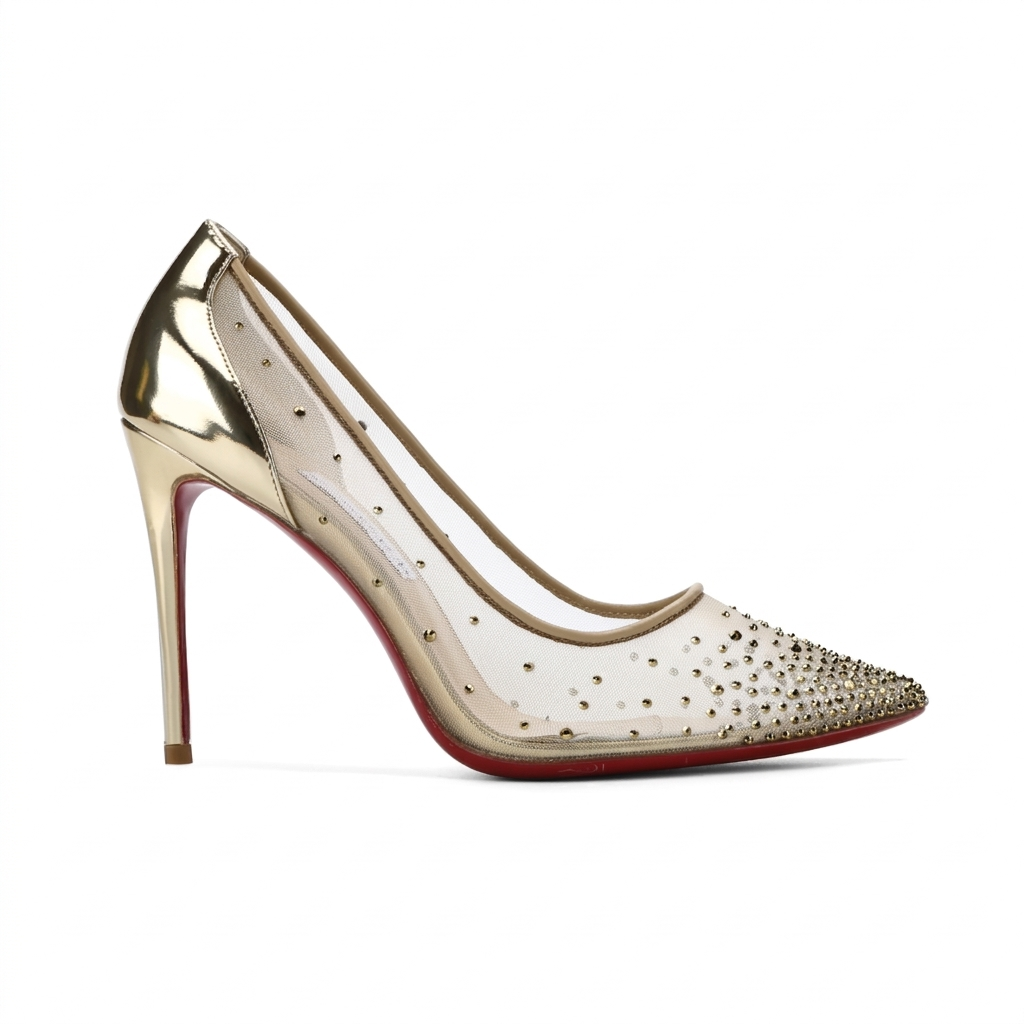 Christian Louboutin Follies Strass Pumps, "Beige"