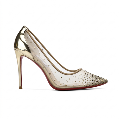 Christian Louboutin Follies Strass Pumps, "Beige"