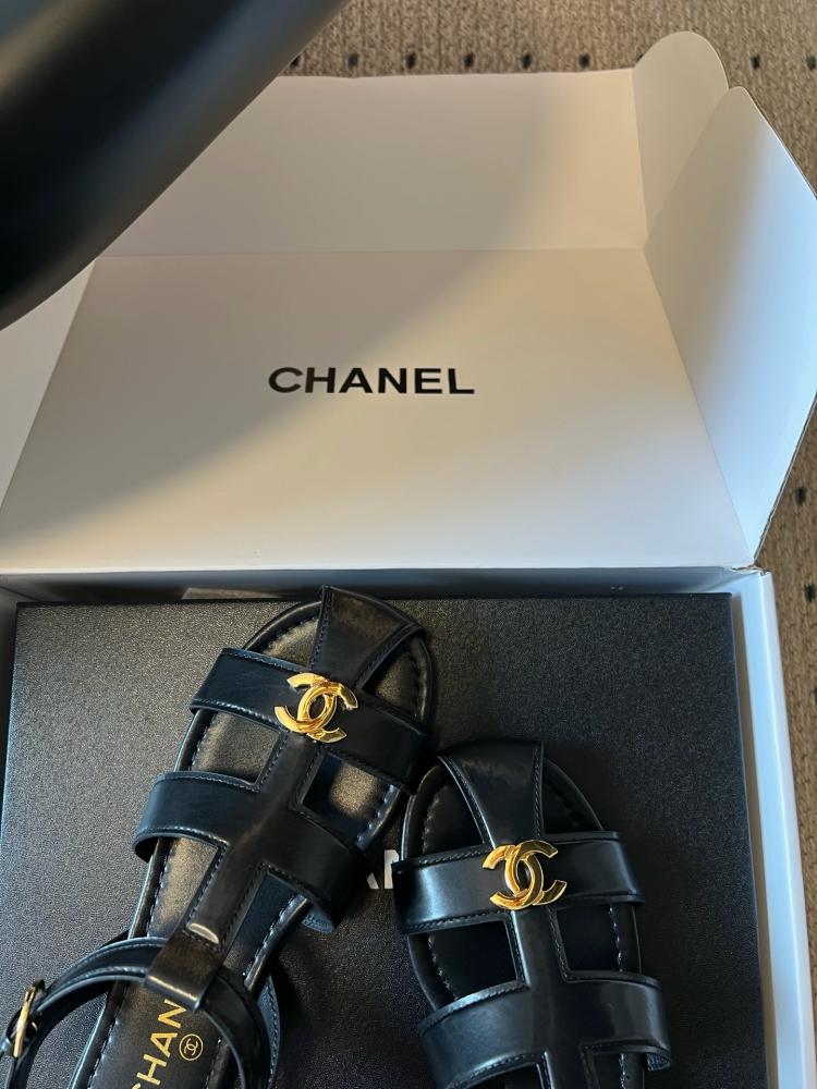 Chanel Gladiator Flat Sandal "Black"