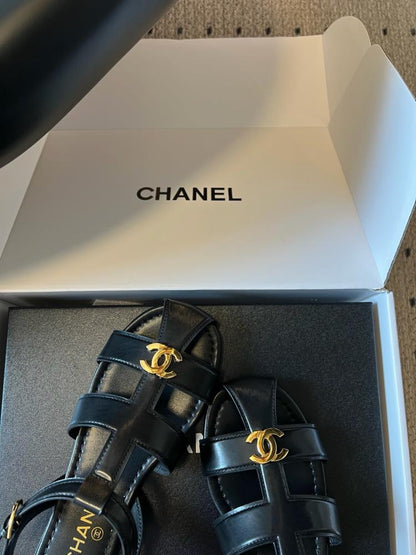 Chanel Gladiator Flat Sandal "Black"