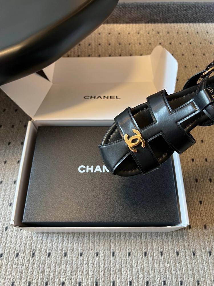 Chanel Gladiator Flat Sandal "Black"