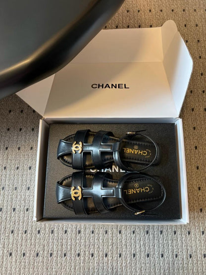 Chanel Gladiator Flat Sandal "Black"