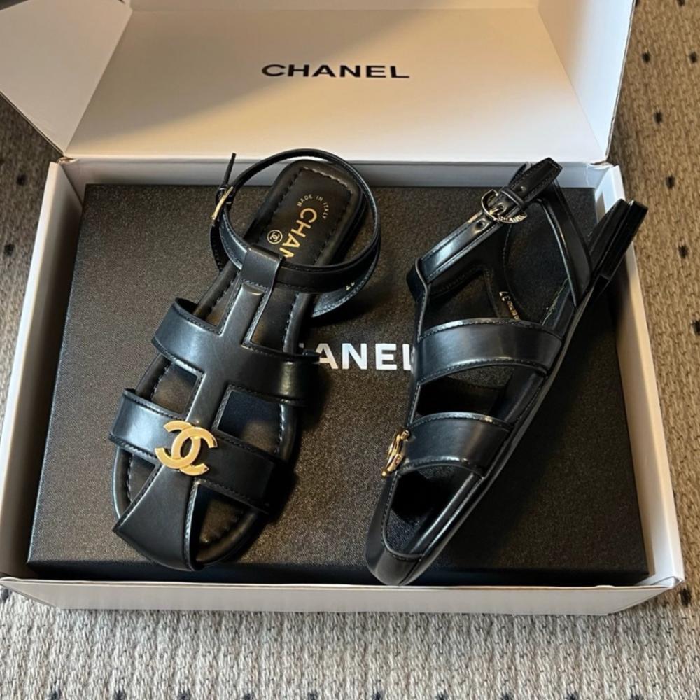 Chanel Gladiator Flat Sandal "Black"