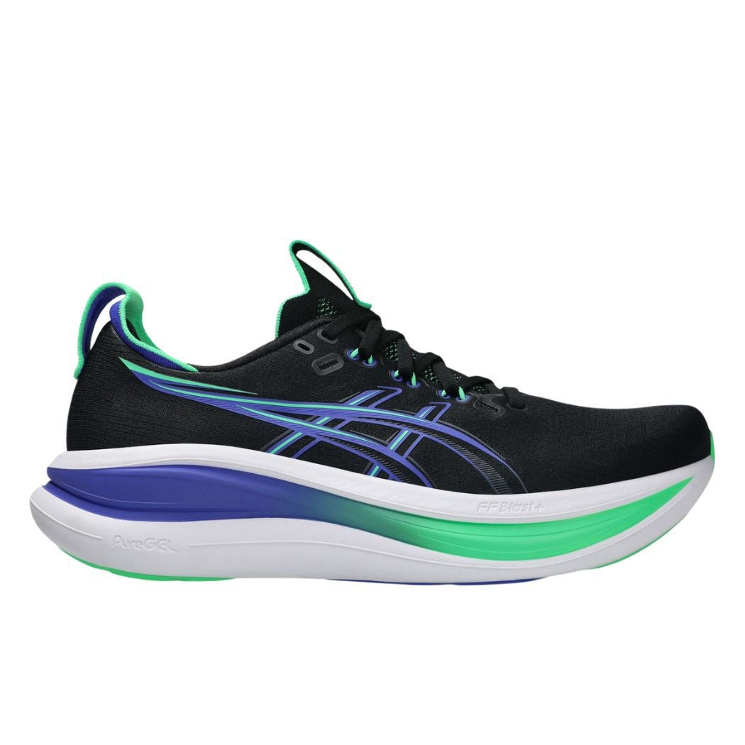 ASICS GEL-NIMBUS 28 black/blue/and green color-way