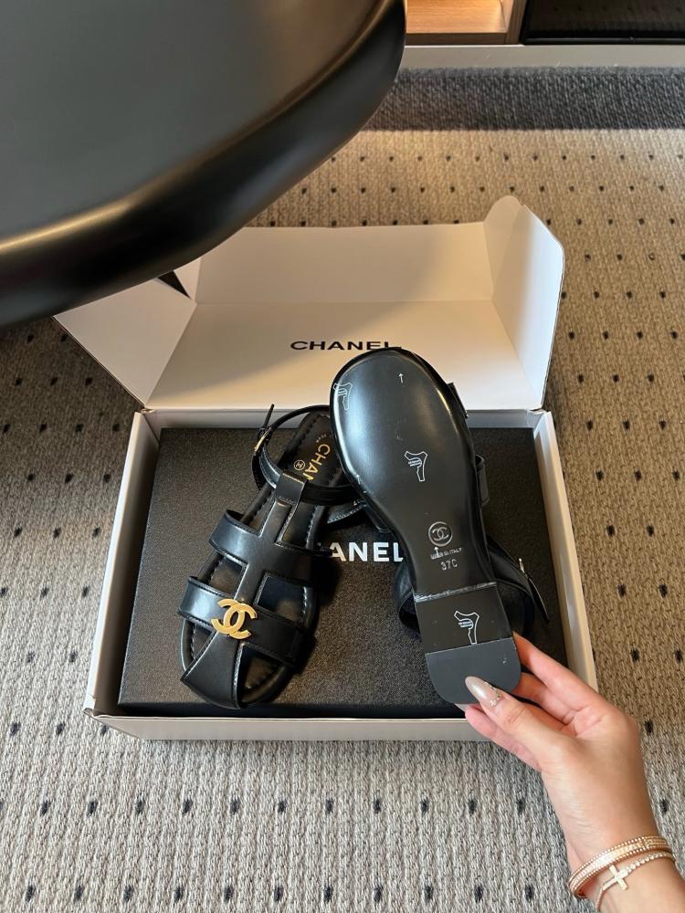 Chanel Gladiator Flat Sandal "Black"