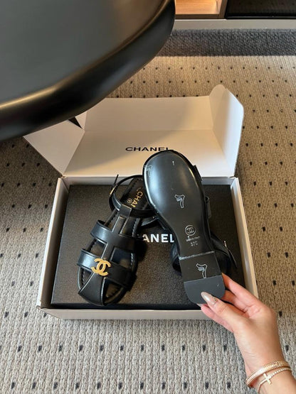 Chanel Gladiator Flat Sandal "Black"