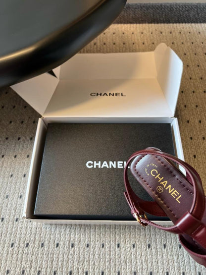 Chanel Gladiator Flat Sandals "Burgundy"