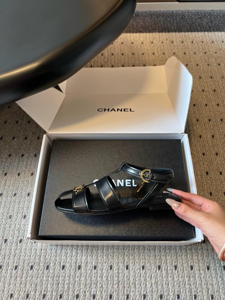 Chanel Gladiator Flat Sandal "Black"