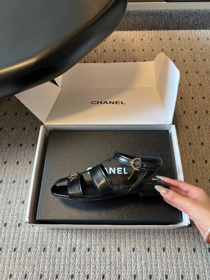 Chanel Gladiator Flat Sandal "Black"