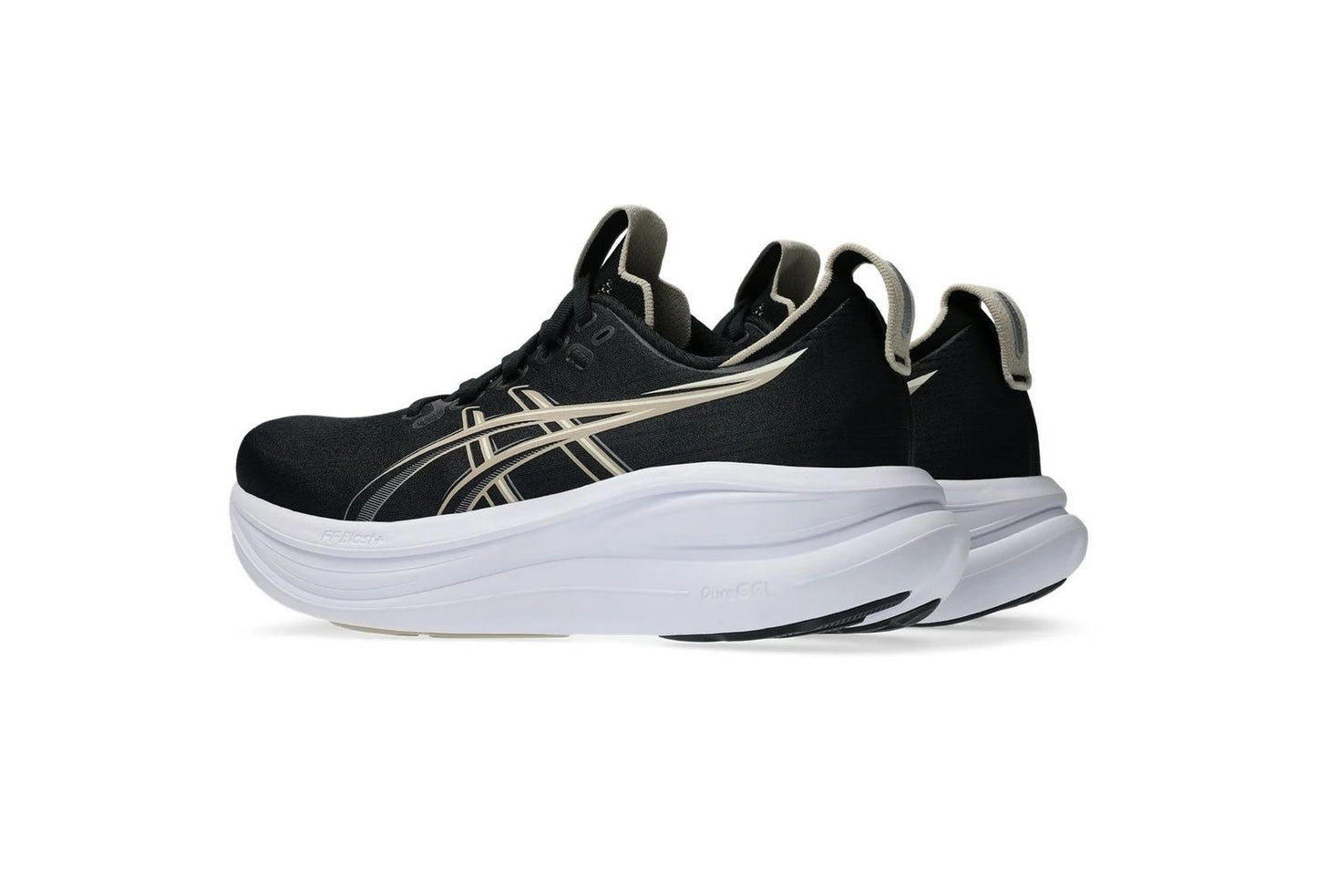 Asics Gel-Nimbus 28 black with white and gold