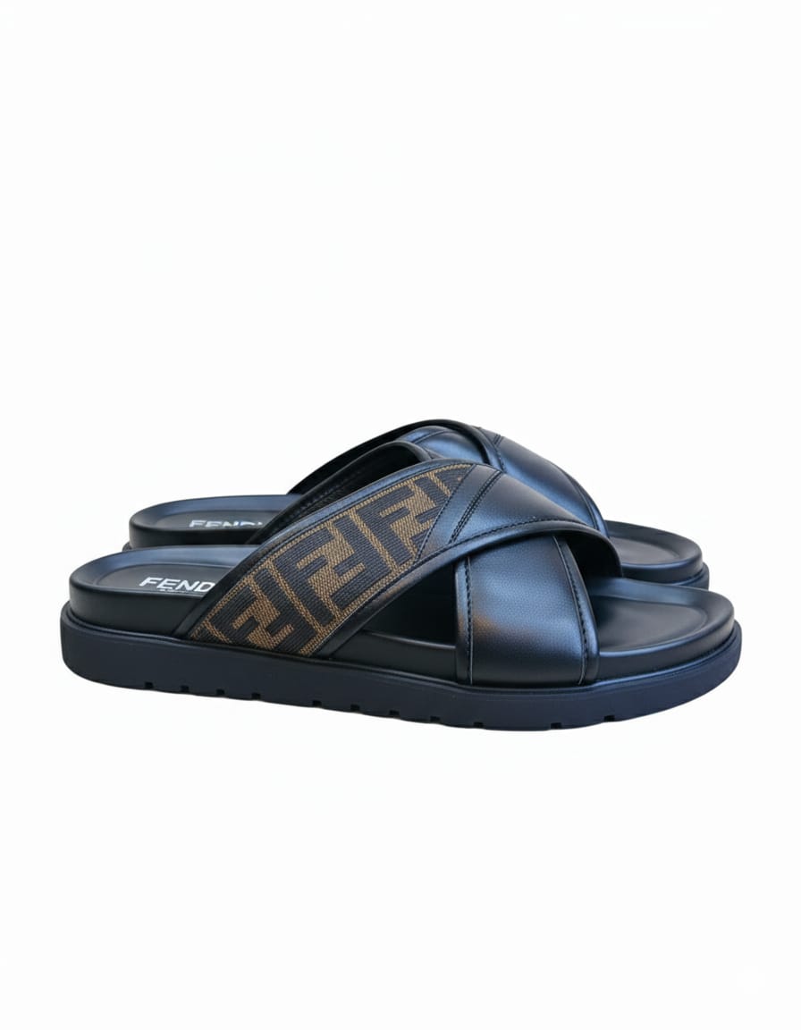Fendi Cross-Strap FF logo Sandal