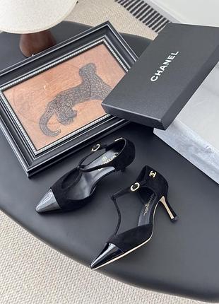 Chanel T-Strap Slingback Black