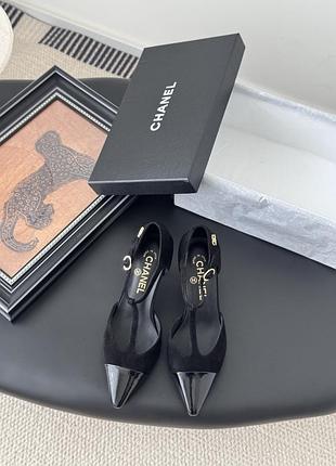 Chanel T-Strap Slingback Black