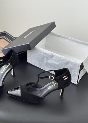 Chanel T-Strap Slingback Black