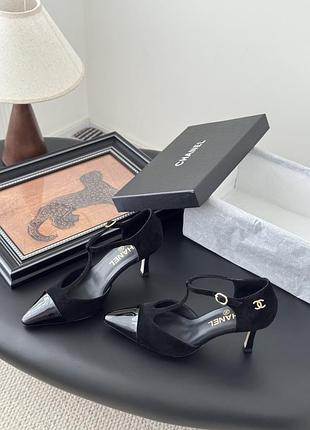 Chanel T-Strap Slingback Black