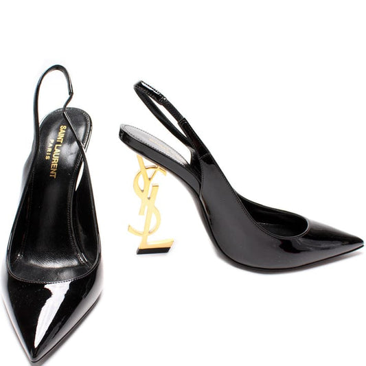 Saint Laurent Opyum 85mm Slingback Pumps Black