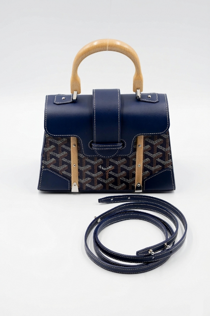 Goyard Wood Handle bag "Navy Blue"