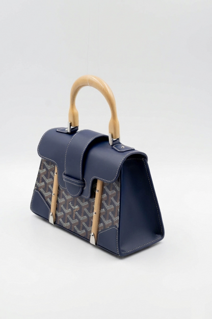 Goyard Wood Handle bag "Navy Blue"