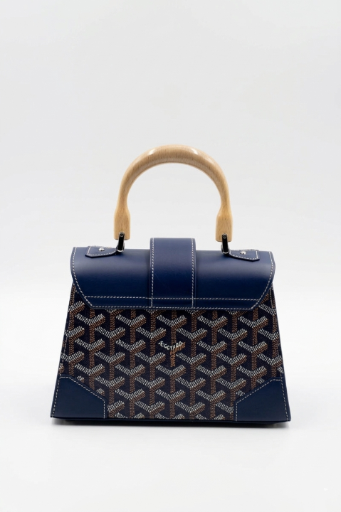 Goyard Wood Handle bag "Navy Blue"