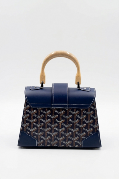 Goyard Wood Handle bag "Navy Blue"