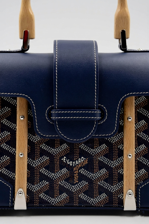 Goyard Wood Handle bag "Navy Blue"