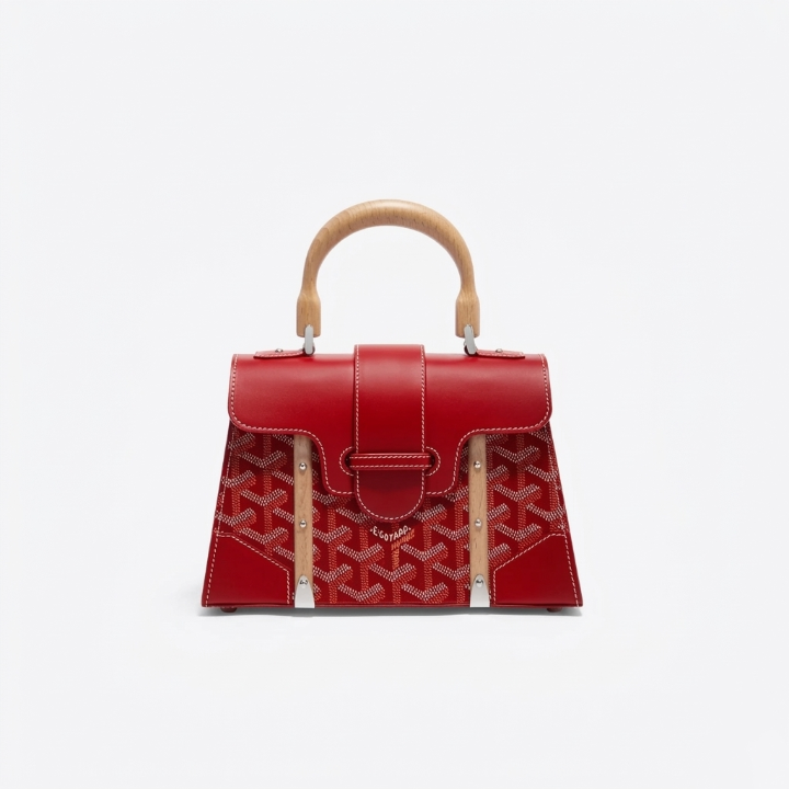 Goyard Wood Handle bag "Red"
