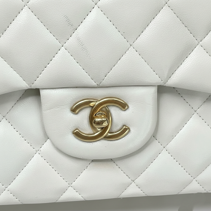 CHANEL Caviar Quilted Medium Double Flap Bag  "White"