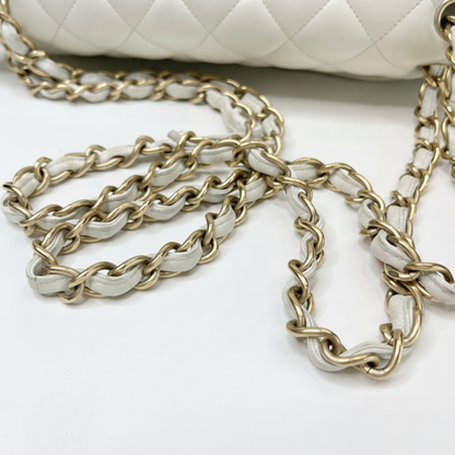 CHANEL Caviar Quilted Medium Double Flap Bag  "White"
