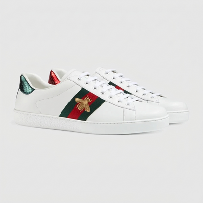 Gucci Men's Ace Embroidered Bee Sneaker "White"