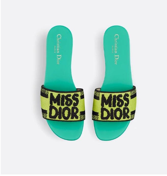 Dior Dway slide "Bright Green/Yellow/Black"