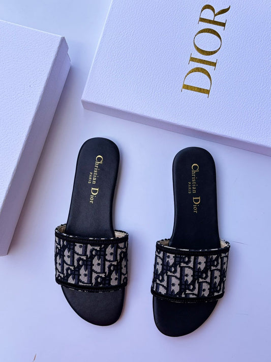 Dior Dway Slide "Black/Ash Grey"