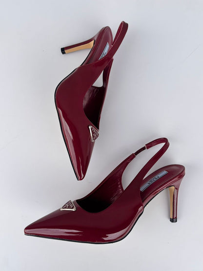 Prada Slingback Pumps "Burgundy"