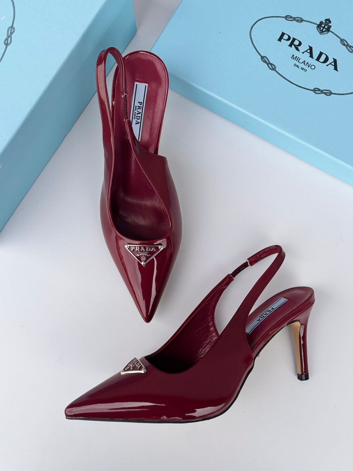 Prada Slingback Pumps "Burgundy"