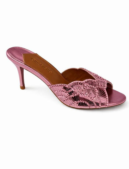 Aquazzura Ce Soir Mules,  "Pink Metallic"