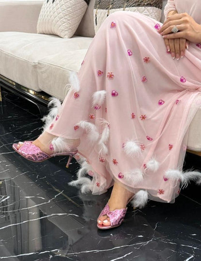 Aquazzura Ce Soir Mules,  "Pink Metallic"