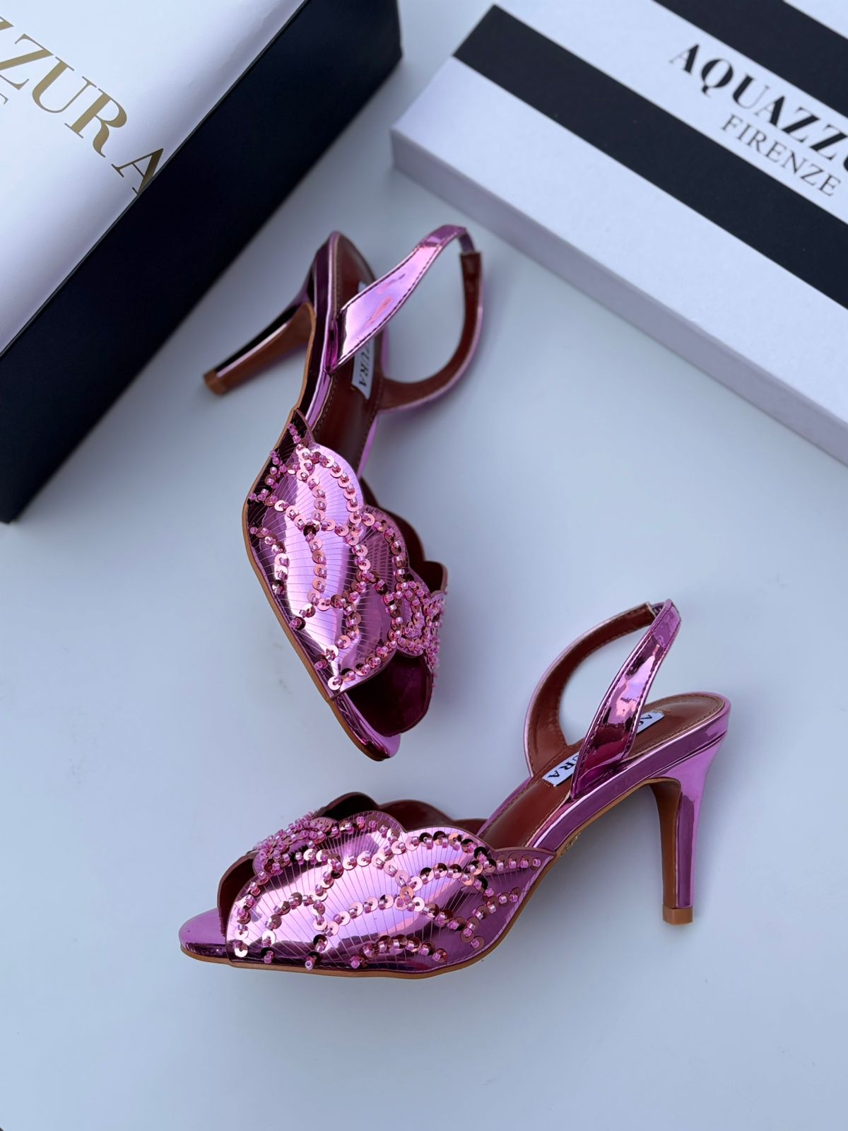 Aquazzura Sandal "Metallic Pink-Tone"