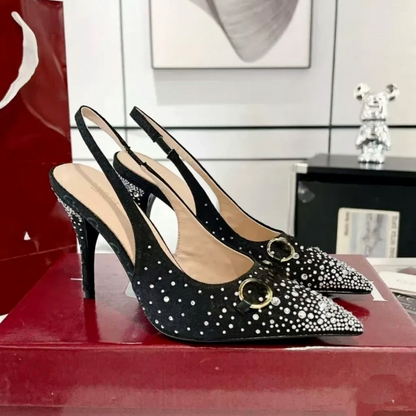 Gucci Horsebit 85 Slingback Pumps "Black"