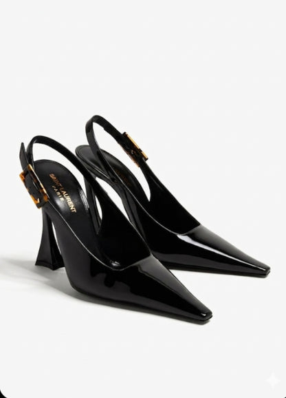 Saint Laurent Dune 110 Slingback Pumps, "Black"