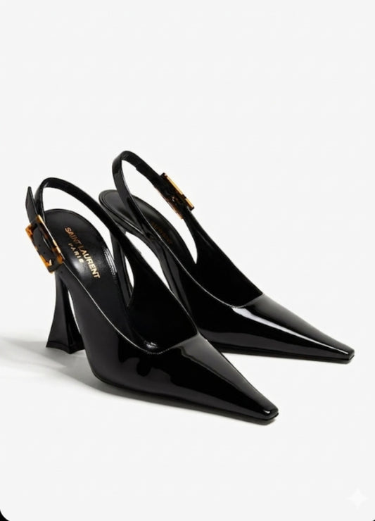 Saint Laurent Dune 110 Slingback Pumps, "Black"