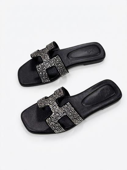 Hermés Oran Sandals "Black/White"