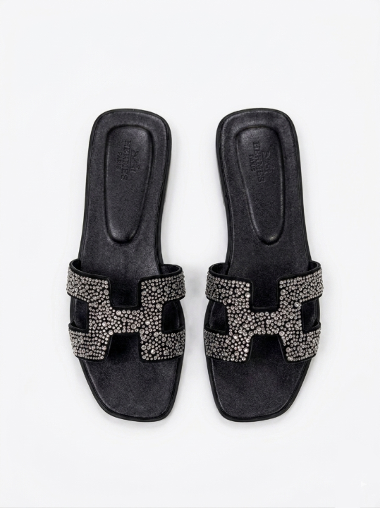 Hermés Oran Sandals "Black/White"