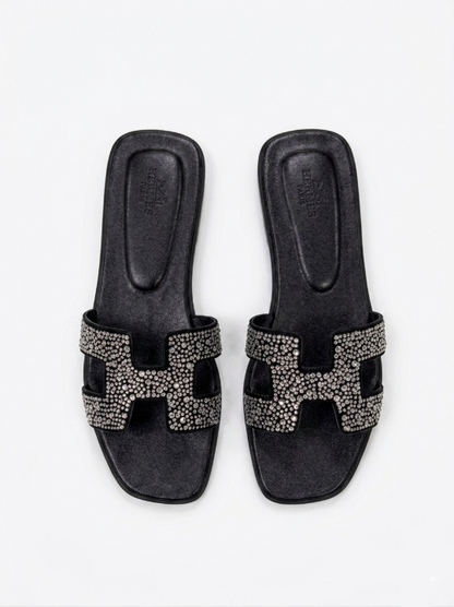 Hermés Oran Sandals "Black/White"