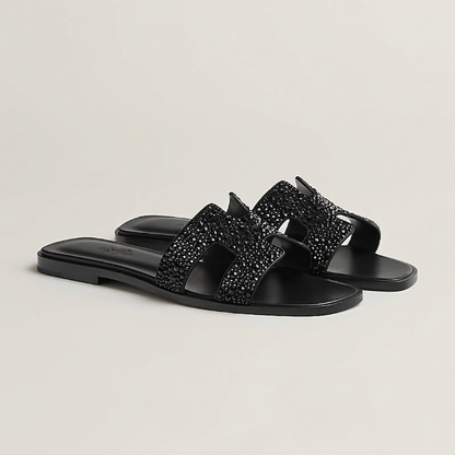 Hermés Oran Sandals "Black"